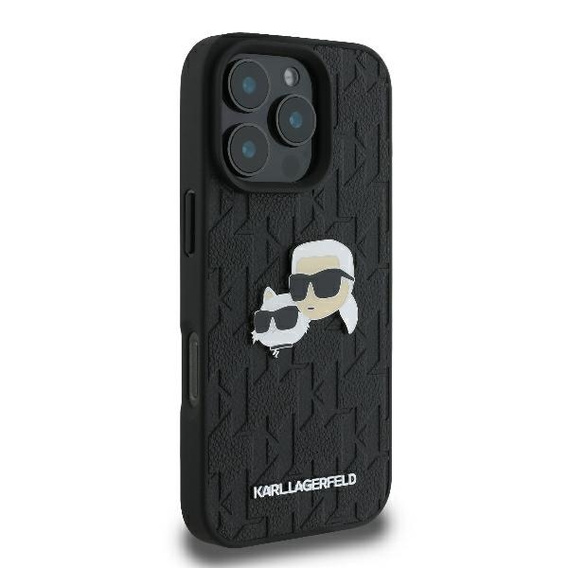 Etui Karl Lagerfeld Hardcase Monogram Karl & Choupette Head Pin do iPhone 16 Pro