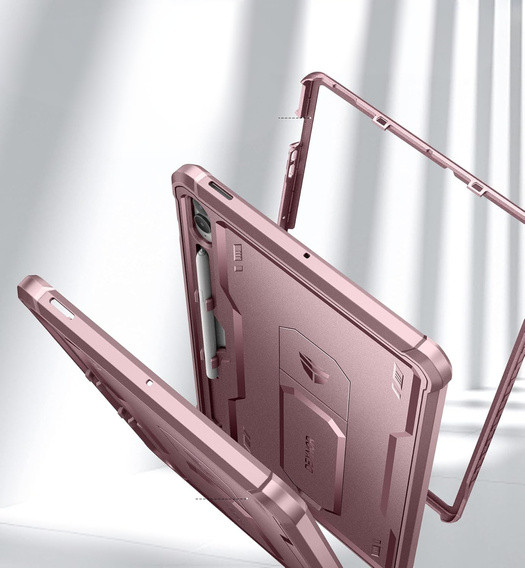 Etui pancerne do Galaxy Tab S9 FE+ Plus 12.4, Dexnor Full Body, różowe