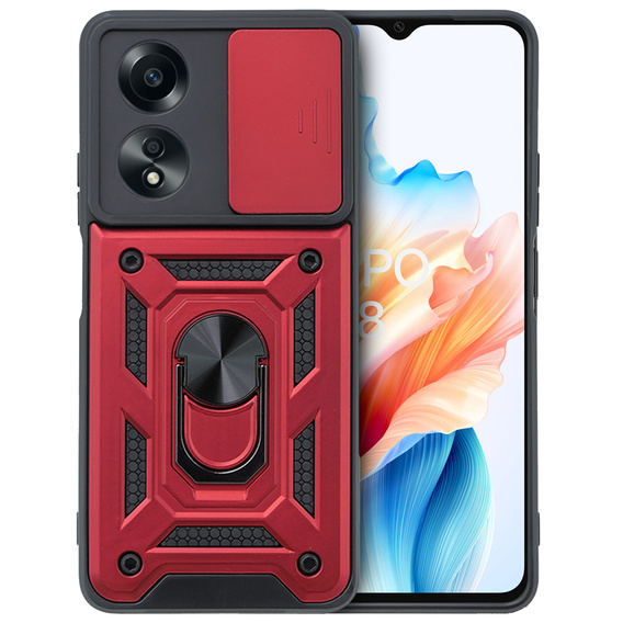 Etui pancerne do Oppo A38 4G / Oppo A18 4G, CamShield Slide, czerwone