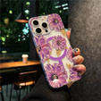 Etui magnetyczne z kwiatowym, laserowym wzorem do iPhone 16 Pro