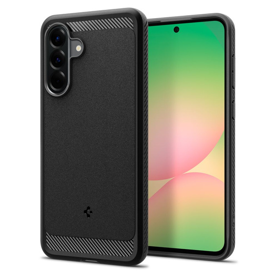 Etui Spigen do Samsung Galaxy A56 5G, Rugged Armor, czarne + Szkło Hartowane 9H
