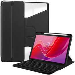 Etui z klawiaturą do Lenovo Tab M11, Rotary 360° Leather, czarne