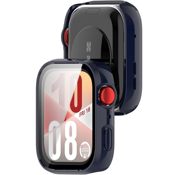 2w1 Etui z twardą ramką i szkłem hartowanym do Huawei Watch Fit 4 - niebieskie
