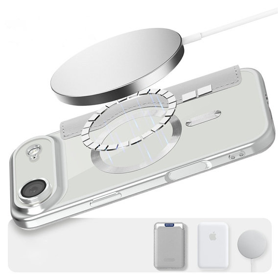 Etui z klapką do iPhone Air, RFID Wallet MagSafe z ochroną aparatu, tytanowe szare