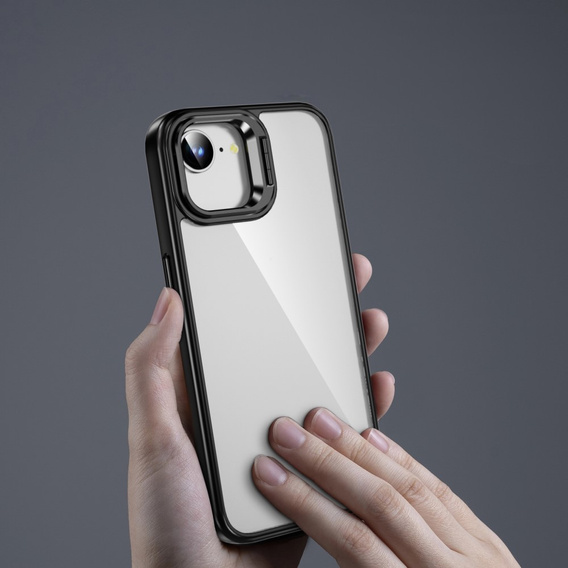 Etui do Iphone 16E, Kickstand Frame, przezroczyste / czarne