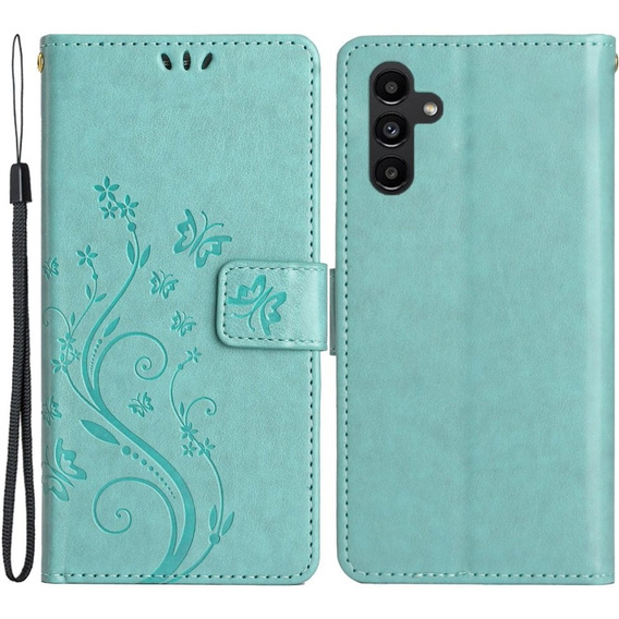 Etui z klapką do Samsung Galaxy A14 4G/5G, Butterfly, zielone