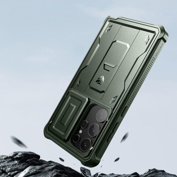 Etui pancerne do Samsung Galaxy S24 Ultra, Dexnor Full Body (Two Frames), zielone
