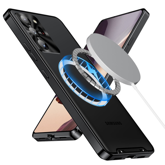 Etui z ochroną aparatu do Samsung Galaxy Note 20 Ultra, CamShield MagSafe, przezroczyste / czarne