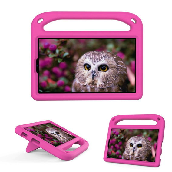 Etui dla dzieci do Samsung Galaxy Tab A7 Lite 8.7 T220 / T225, dziecięce z uchwytem, Różowe