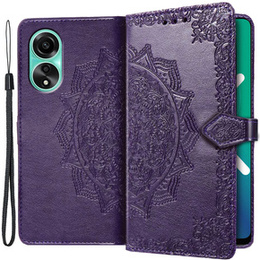 Etui z klapką do Oppo A98 5G, Mandala, fioletowe