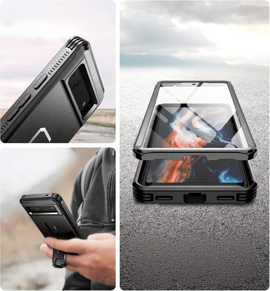 Etui pancerne do Google Pixel 6a Dexnor Full Body, czarne