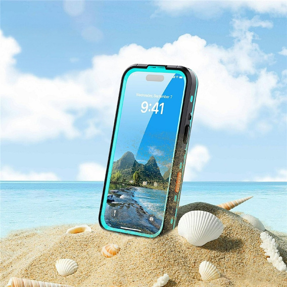 Etui do iPhone 17 Pro, Wodoodporne IP68, SHELLBOX MagSafe, niebieskie