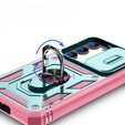 Etui pancerne do Samsung Galaxy S23, CamShield Slide, zielone / różowe