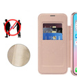 Etui z klapką do iPhone Air, RFID Wallet MagSafe z ochroną aparatu, różowe