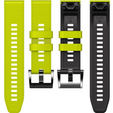 Pasek Silikonowy do Garmin Fenix 5/6/7 Forerunner 965/955/945/935 22mm, Limonkowy / Czarny