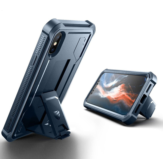 Etui pancerne do iPhone XR, Dexnor Full Body, granatowe