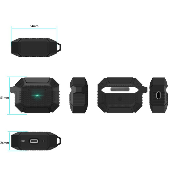 Pancerne etui na słuchawki z karabińczykiem do Apple AirPods Pro 3