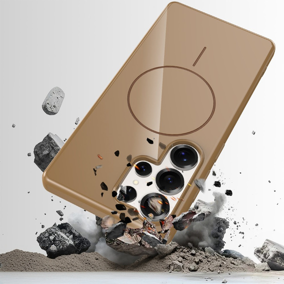 Etui do Samsung Galaxy S25 Ultra, magnetyczne z paskiem – złote