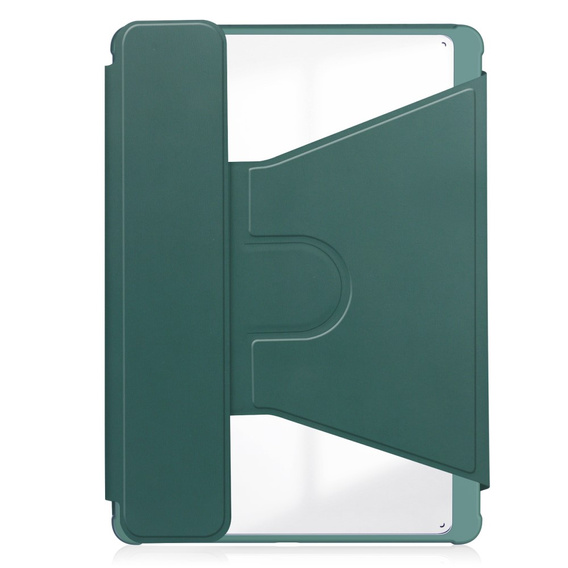 Etui z klawiaturą do Samsung Galaxy Tab A9+, Rotary 360° Leather, ciemnozielone