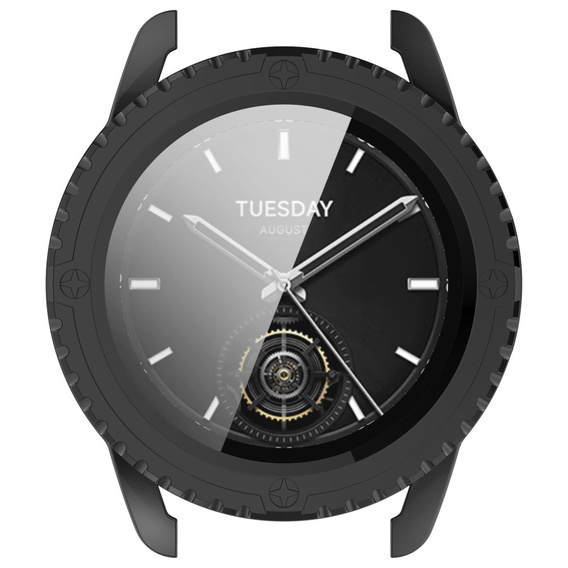 2w1 Etui + Szkło Hartowane do Xiaomi Watch S3,  wzmocnione, Czarne
