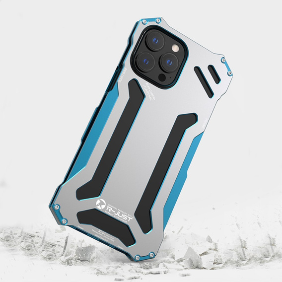 Etui R-JUST do iPhone 13 Pro, pancerne Hollow Armour, niebieskie