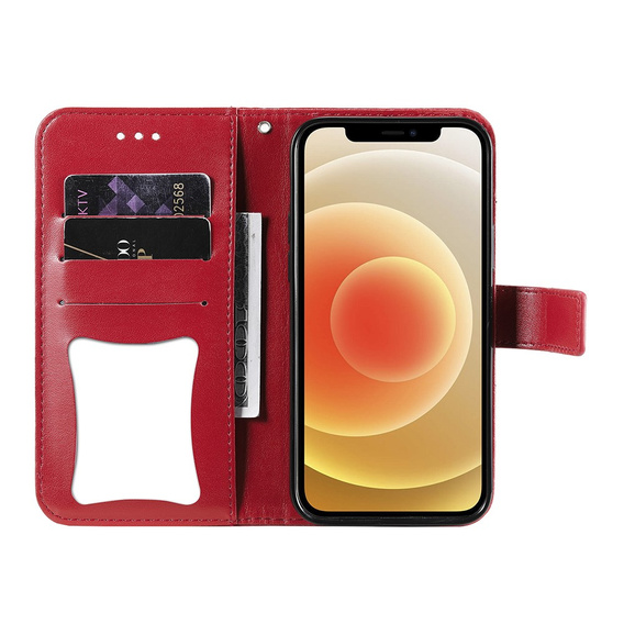 Etui z klapką do Oppo Reno5 Z / A94 / A95 5G, Mandala, czerwone
