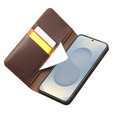 Etui z klapką z naturalnej skóry do Samsung Galaxy S25 Edge – stylowa ochrona z funkcją portfela - brązowe