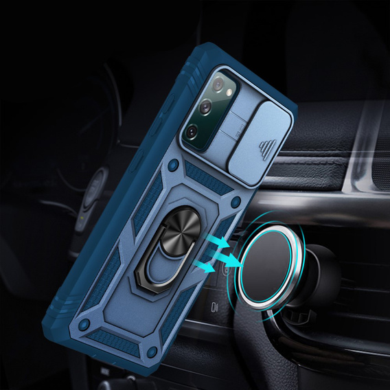 Etui pancerne do Samsung Galaxy S20 FE, CamShield Slide, niebieskie