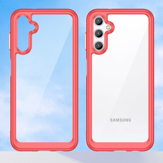 Etui do Samsung Galaxy A14 4G/5G, Fusion Hybrid, przezroczyste / czerwone