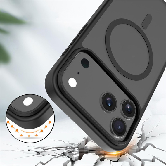 Etui Matt Case do iPhone 17 Pro Max, do MagSafe, półprzezroczyste czarne