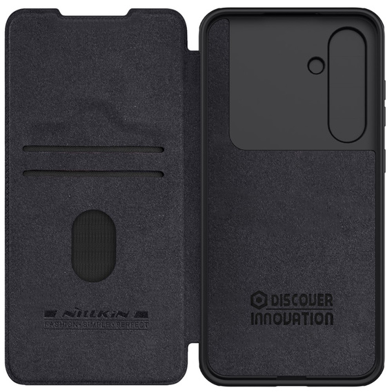 Etui z klapką NILLKIN do Samsung Galaxy S24 FE, CamShield Qin Pro, skórzane, czarne