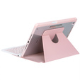 Etui z klawiaturą do iPad 11" 2025 A16 (11 gen.) / iPad 10.9" 2022 (10 gen.), Rotary 360° Leather, różowe rose gold