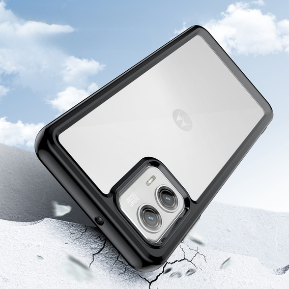 Etui do Motorola Moto G73 5G, Fusion Hybrid, przezroczyste / czarne