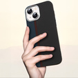 Etui do iPhone 15, Carbon Fiber MagSafe, czarne / niebieskie
