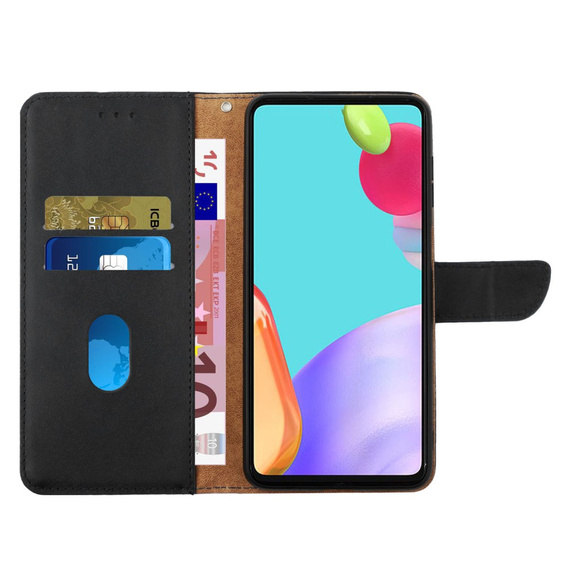 Etui z klapką do Samsung Galaxy A35 5G, Nappa Texture Wallet, czarne