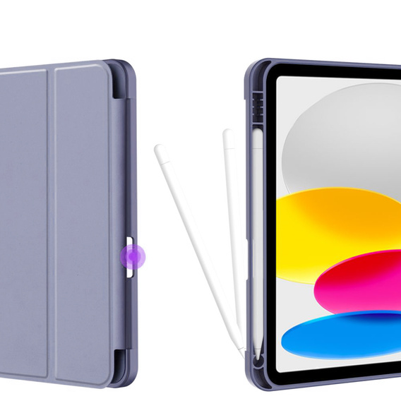 Etui do iPad 11" 2025 A16 (11 gen.) / iPad 10.9" 2022 (10 gen.), Smart Pencil, z miejscem na rysik, fioletowe