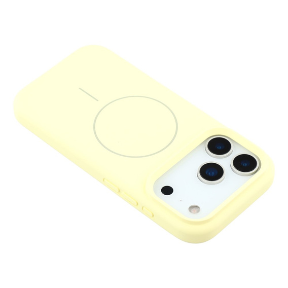 Etui silikonowe do iPhone 17 Pro Max, do MagSafe, antywstrząsowe, żółte