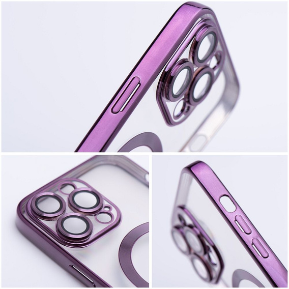 Etui do iPhone 16 Pro, Electro MagSafe, fioletowe + Szkło na ekran