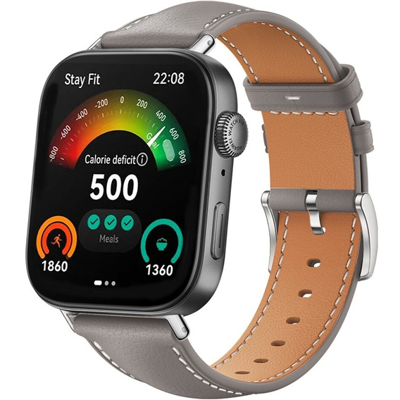 Pasek Skórzany do Huawei Watch Fit 4 / 4 Pro / 3, Szary