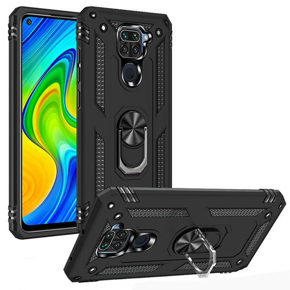 Etui pancerne do Xiaomi Redmi Note 9, Nox Case Ring, czarne