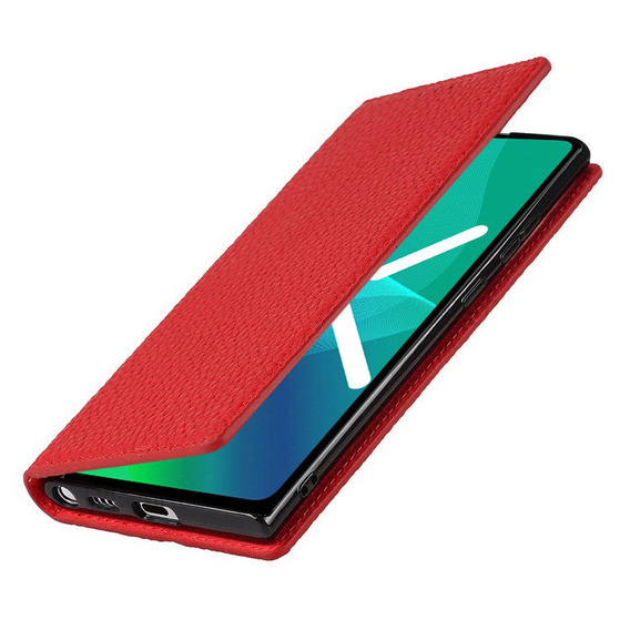 Skórzane etui do Samsung Galaxy S22, ERBORD Grain Leather, czerwone