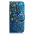 Etui z klapką do Samsung Galaxy A14 4G/5G, Wallet, Sakura niebieskie