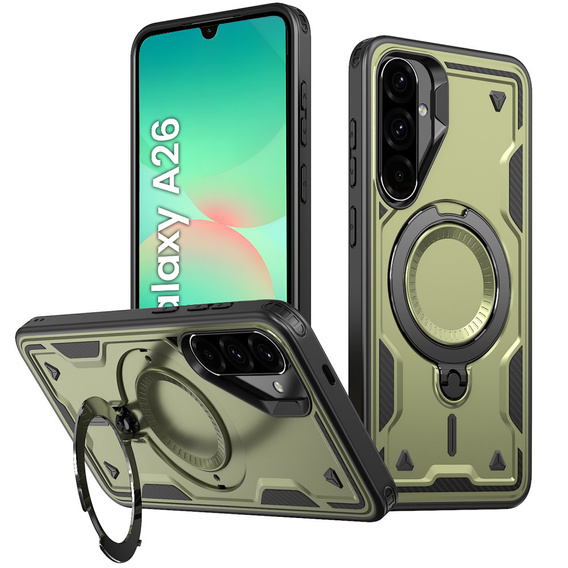 Etui do Samsung Galaxy A26 5G, Military MagSafe, zielone