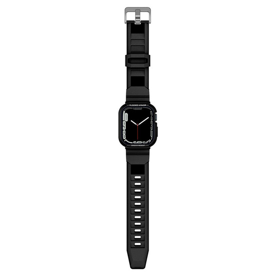 Pasek z etui Spigen do Apple Watch 4/5/6/7/8/9/SE 44/45mm, Rugged Armor Pro, Czarny