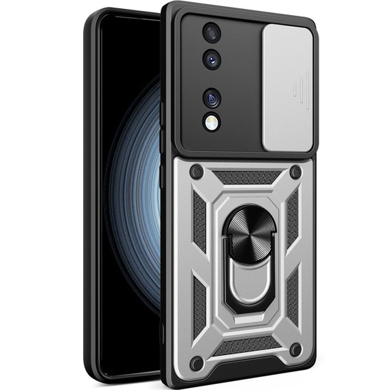 Etui pancerne do Honor 70 5G, CamShield Slide, srebrne