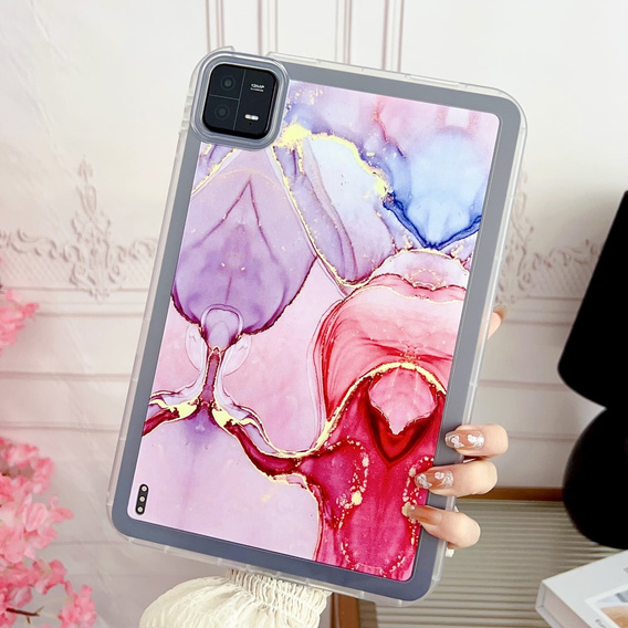 Etui do Xiaomi Pad 6, TPU Hybrid, Marble, różowe
