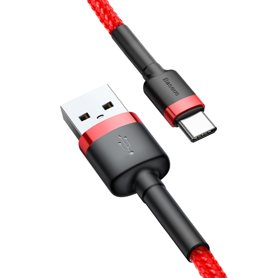Baseus kabel USB-A na USB-C 0,5 m Cafule 3 A - Czerwono-Czarny