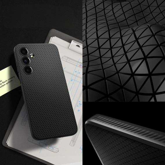 Etui Spigen do Samsung Galaxy A35 5G, Liquid Air, czarne + Szkło