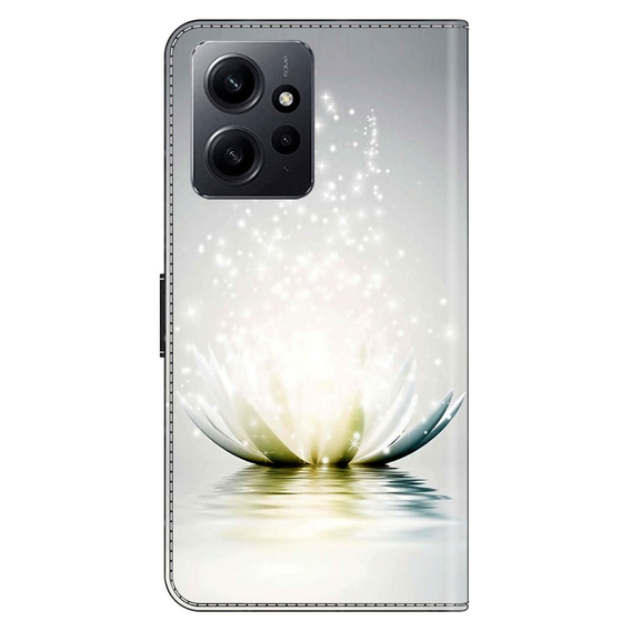 Etui z klapką do Xiaomi Redmi Note 12 4G, Wallet, Lotos Flower szare