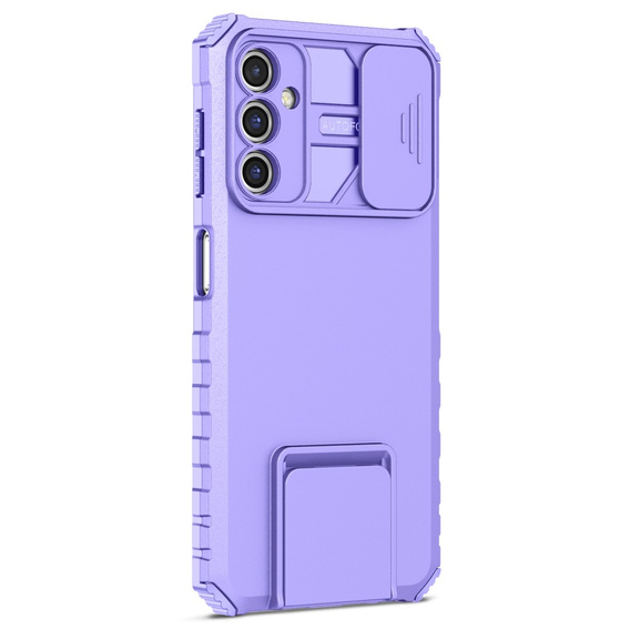 Etui pancerne do Samsung Galaxy A14 4G/5G, Camshield z podstawką, Fioletowe